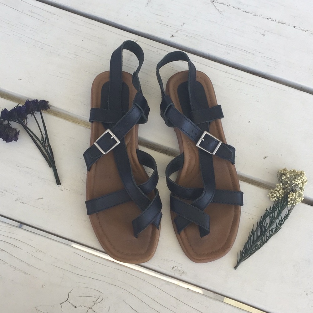 Azaléia black and brown strap sandals 👡